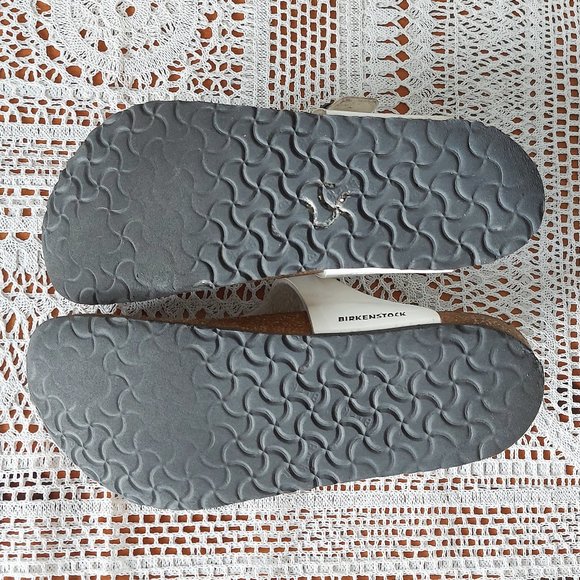 Birkenstock Sandals White Gizeh Thong Eva Slippers Slip-on Adjustable Buckle 34 - Picture 14 of 14